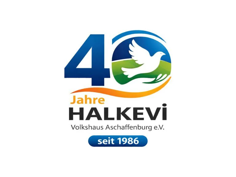 Jubiläumslogo: 40 Jahre Halkevi, Volkshaus Aschaffenburg e.V., seit 1986