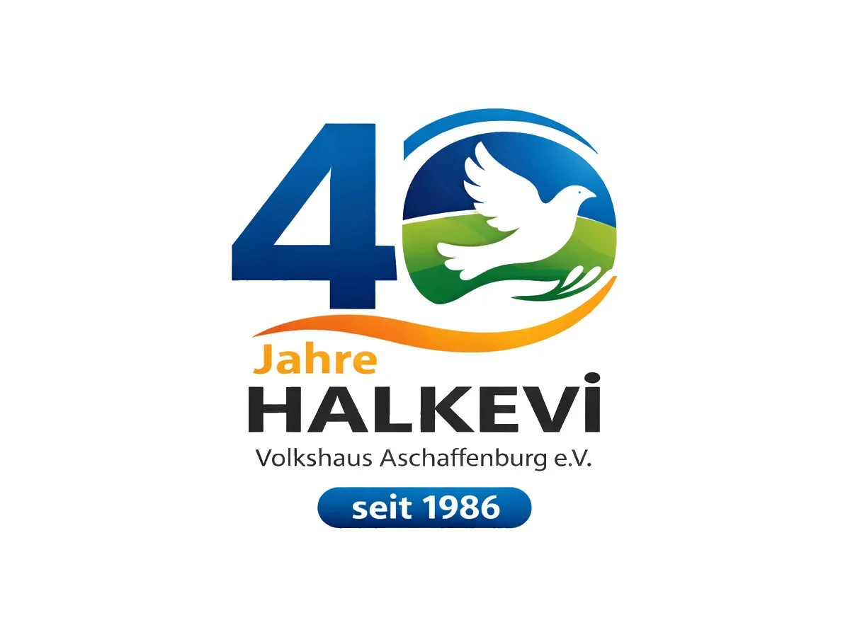 Jubiläumslogo: 40 Jahre Halkevi, Volkshaus Aschaffenburg e.V., seit 1986